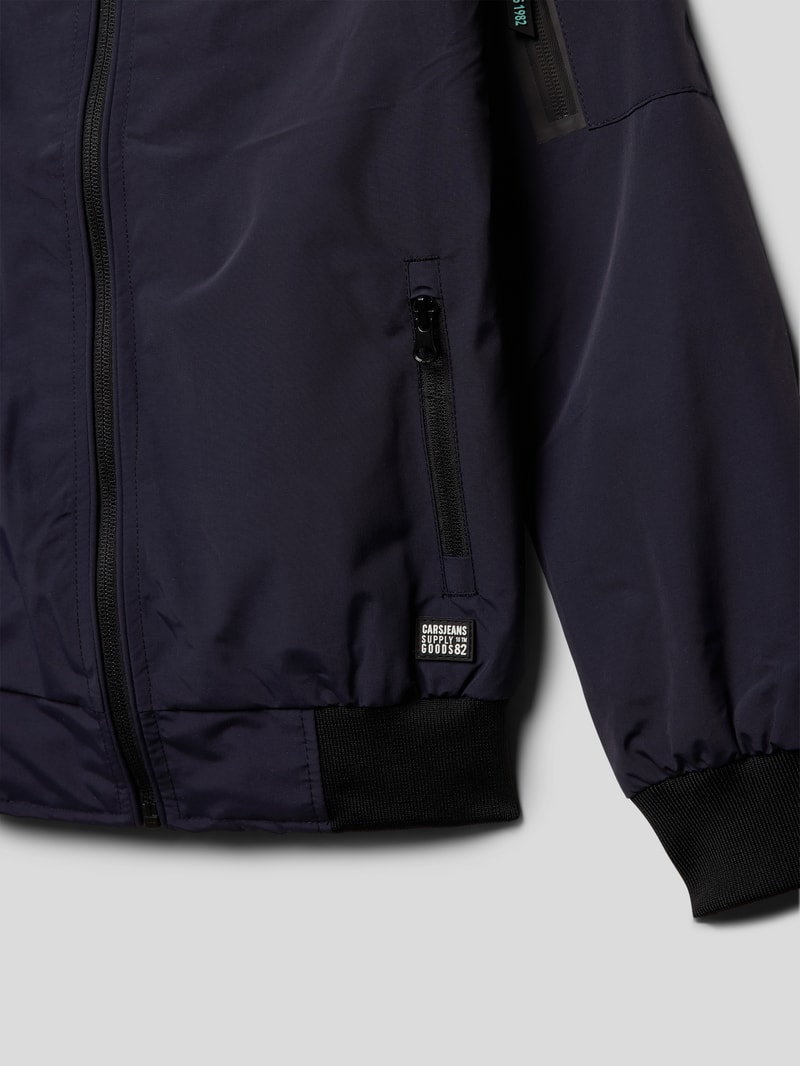 Jacke mit Label-Badge Modell 'colin' in marineblau