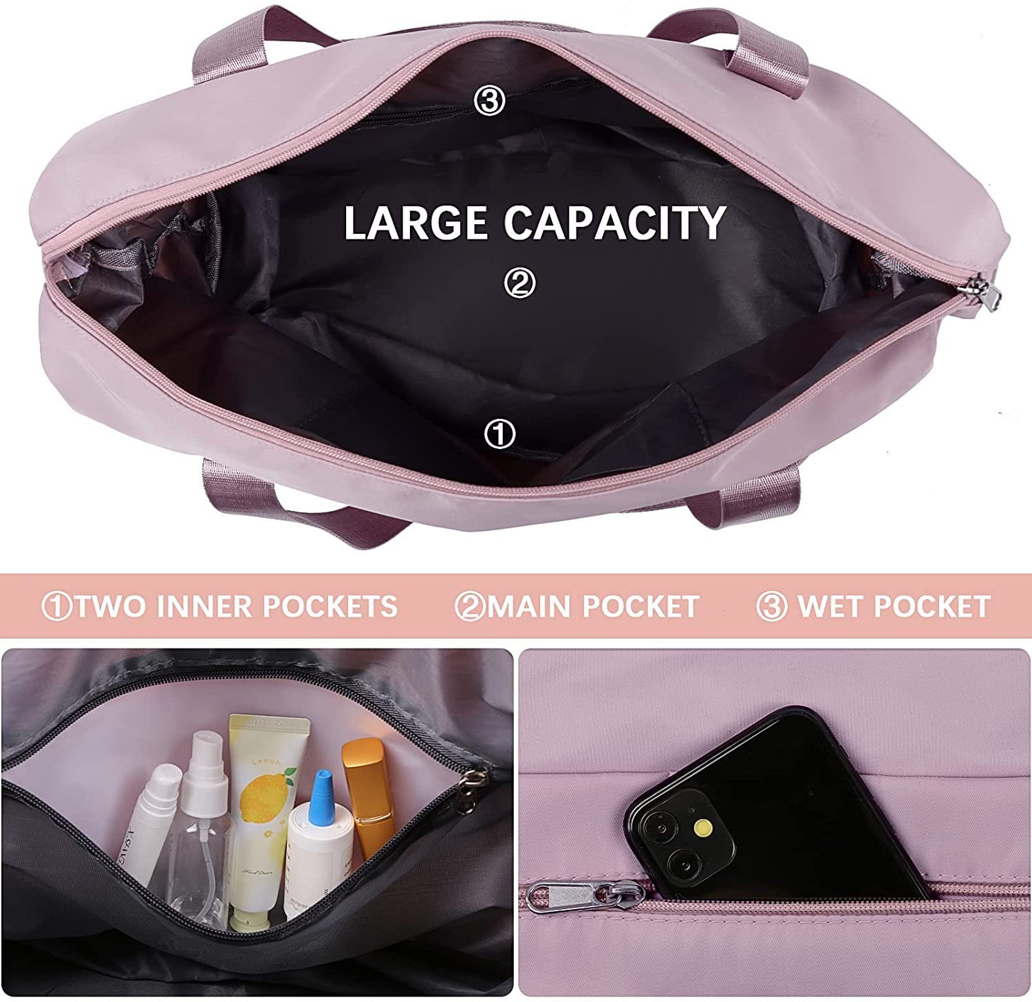 Mutoy Reisetasche Reisetasche Weekender,Fitnesstasche,Sporttasche,Große Umhängetasche, Atmungsaktiv, wasserdicht, lagerfähig, verschleißfest,Große Kapazität