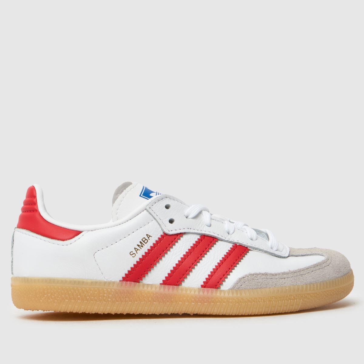 adidas vita och röda Samba och Junior-träningsskor