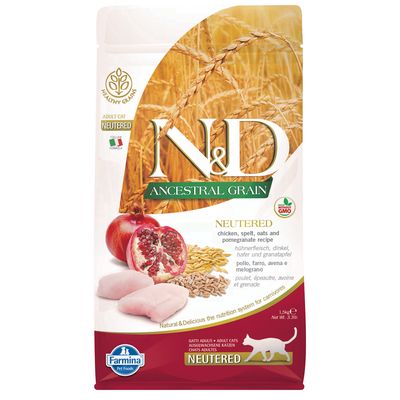 N&D Cat Ancestral Grain Neutered mit Huhn & Granatapfel