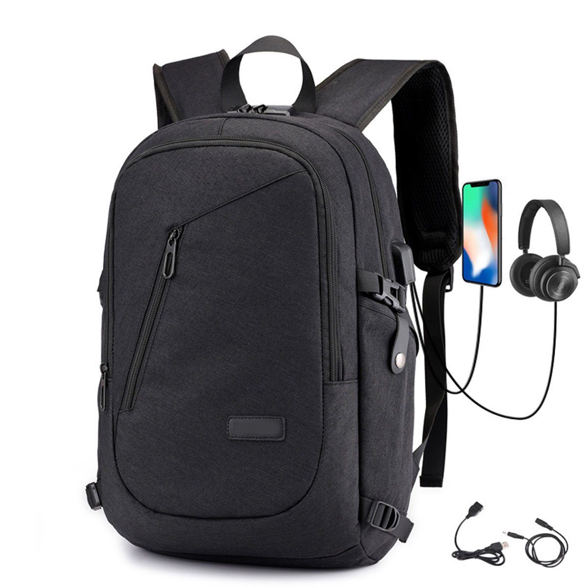 ZmdecQna Reiserucksack Laptop Rucksack Anti Diebstahl,Wasserdichter Schulrucksack
