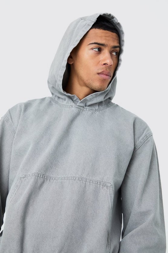 Kastiger Denim-Hoodie