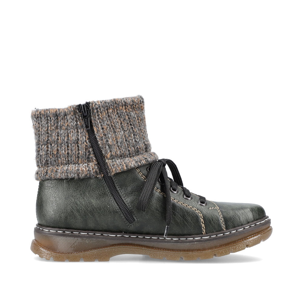 Rieker Damen Schnürstiefel grüngrau