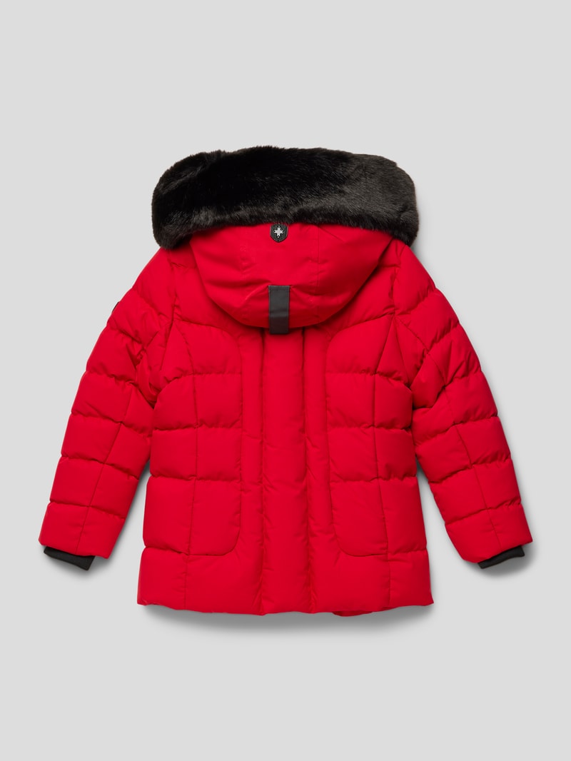 Funktionsjacke mit Kunstfellbesatz Modell 'Belvitesse' in rot