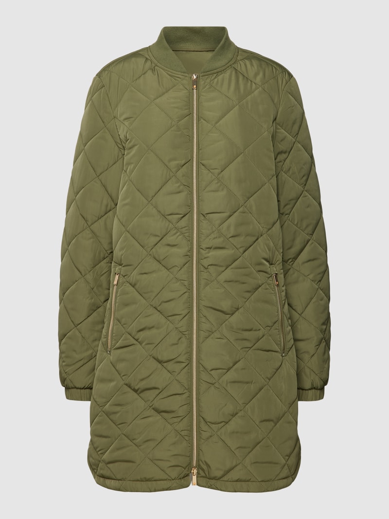 Steppjacke mit Stehkragen in khaki