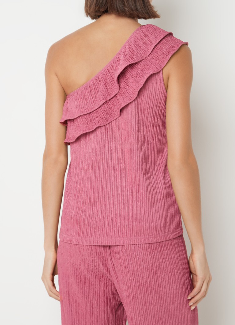 Aaiko Dana one-shoulder top with structure and ruffle