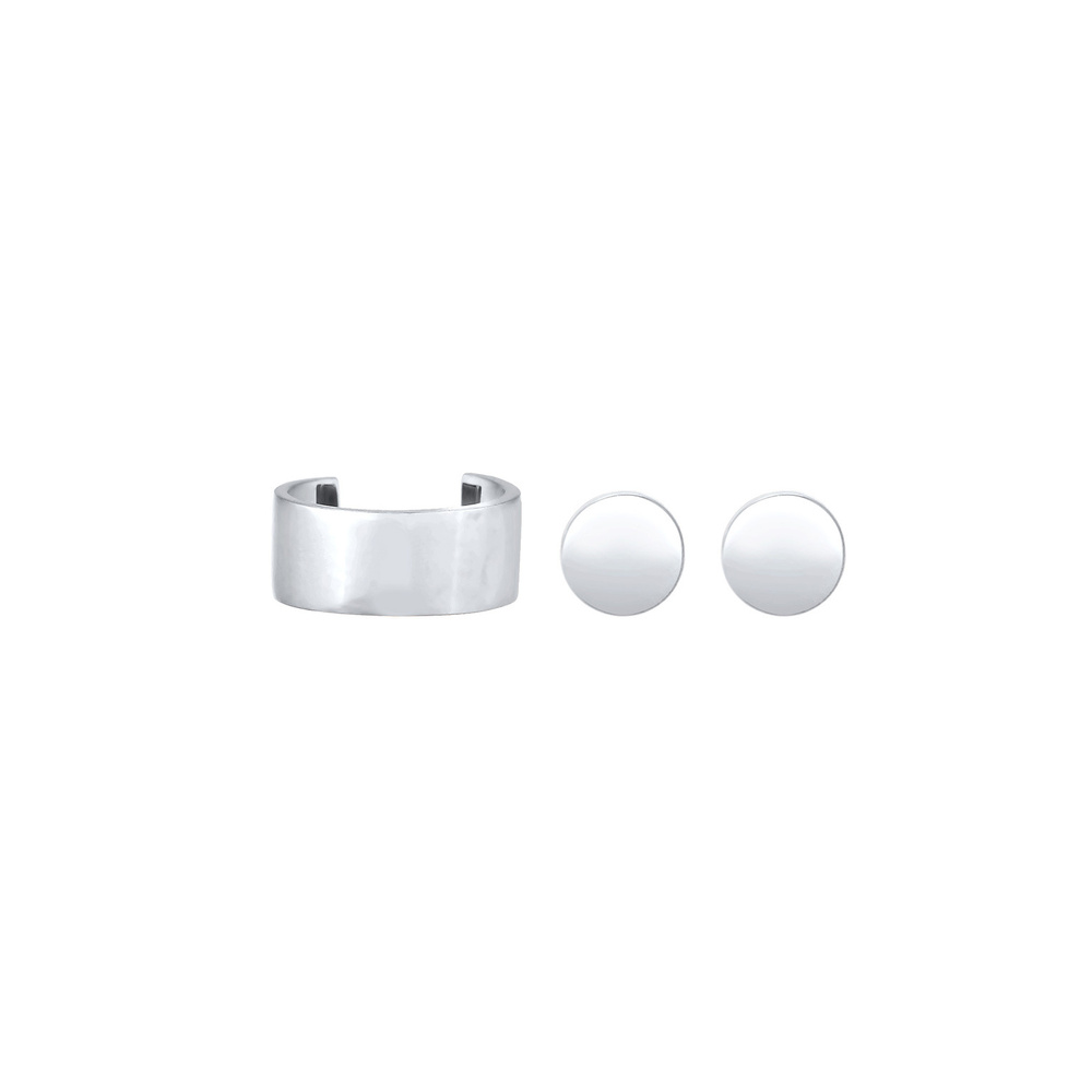 Elli Elli Boucles d'Oreilles Set Earcuff Basic Minimal Géo Clous d'Oreille Femme - (92 Boucles d'oreilles