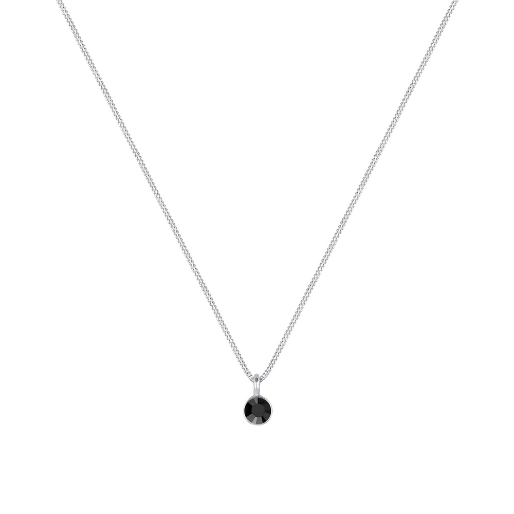 Elli Elli Collier Cristaux Noir Collier Femme - (925/1000) Argent collier