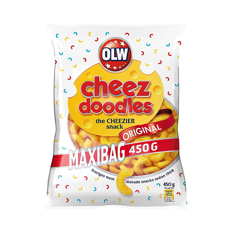 OLW Cheez doodles 450 g maxi bag OLW