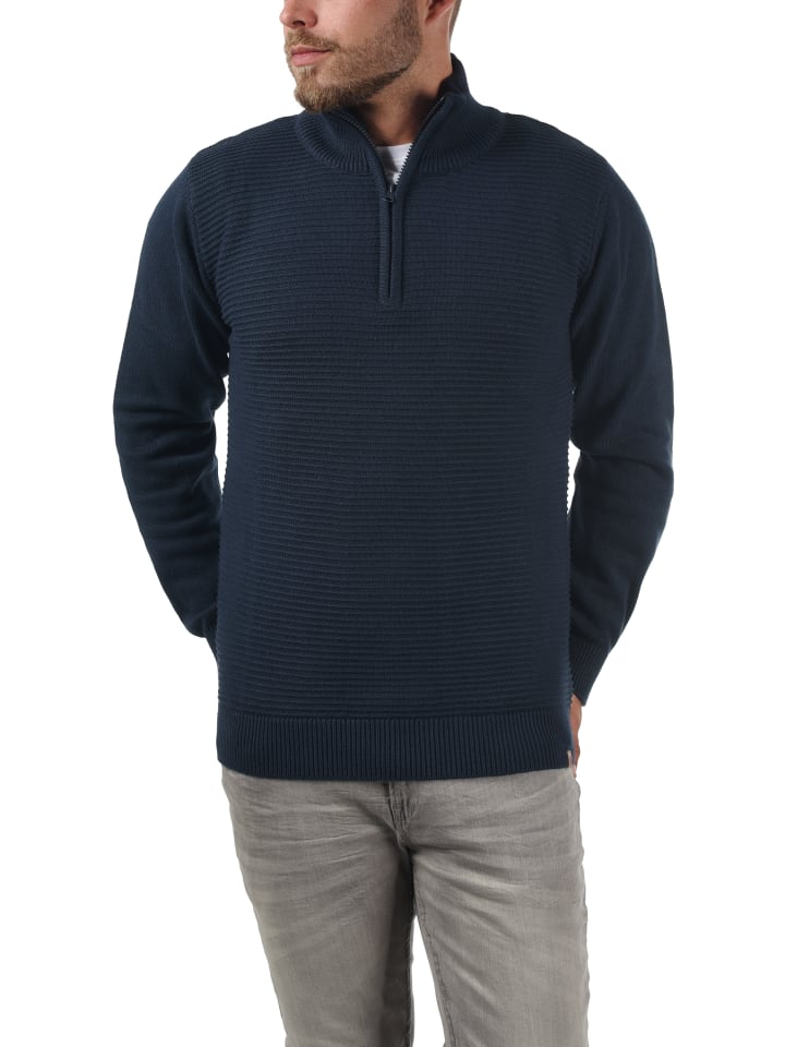 INDICODE Troyer IDRichard 35421MM Strickpulli mit Stehkragen in dunkelblau günstig kaufen