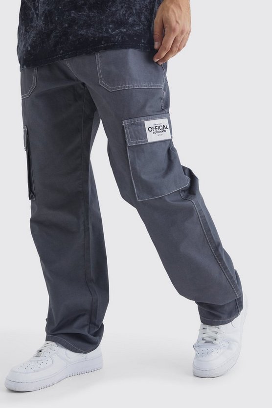 Lockere Cargo-Hose mit Kontrast-Naht