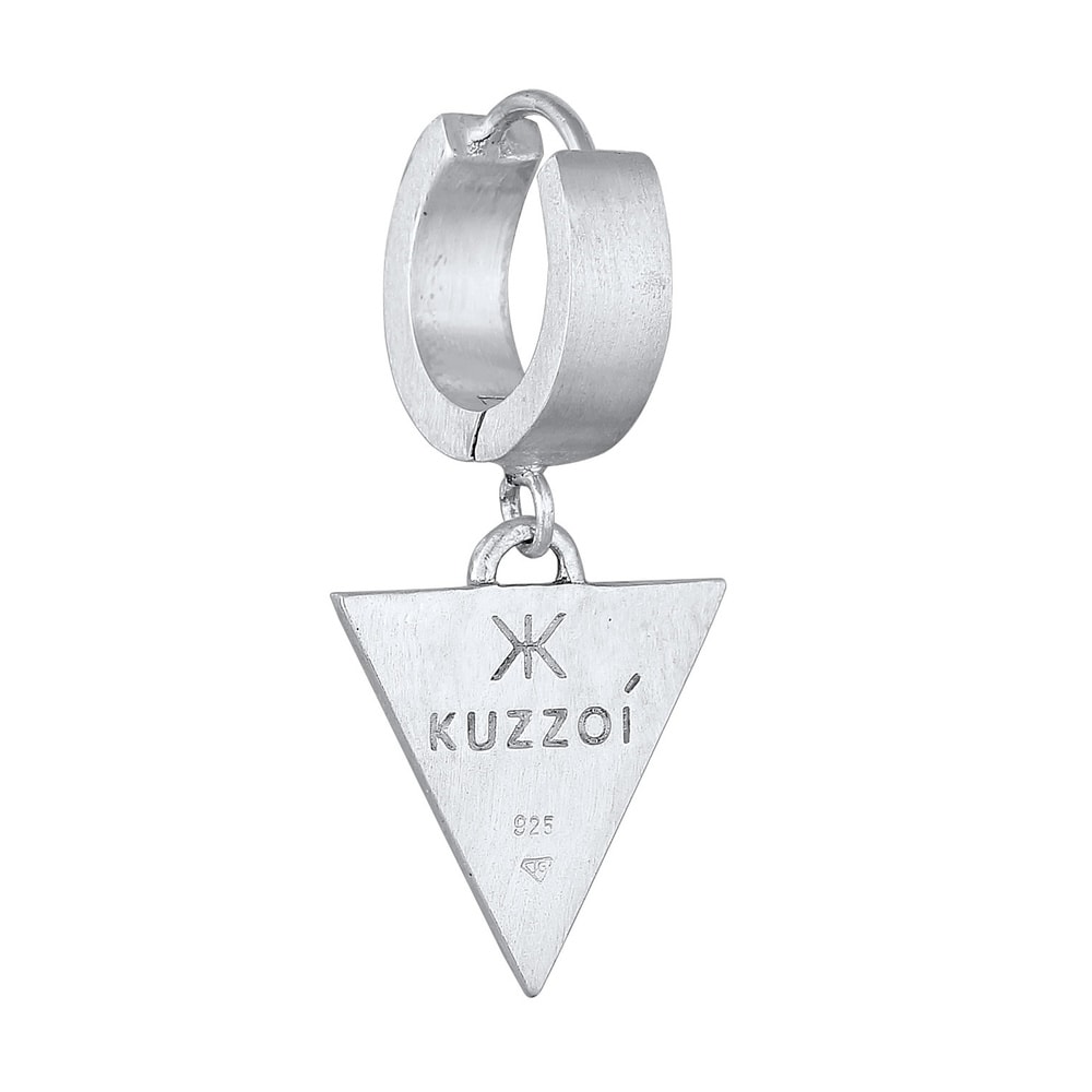 KUZZOI KUZZOI Boucles d'Oreilles Hommes Créole Triangle Mat pièce unique en argent sterl Boucles d'oreilles