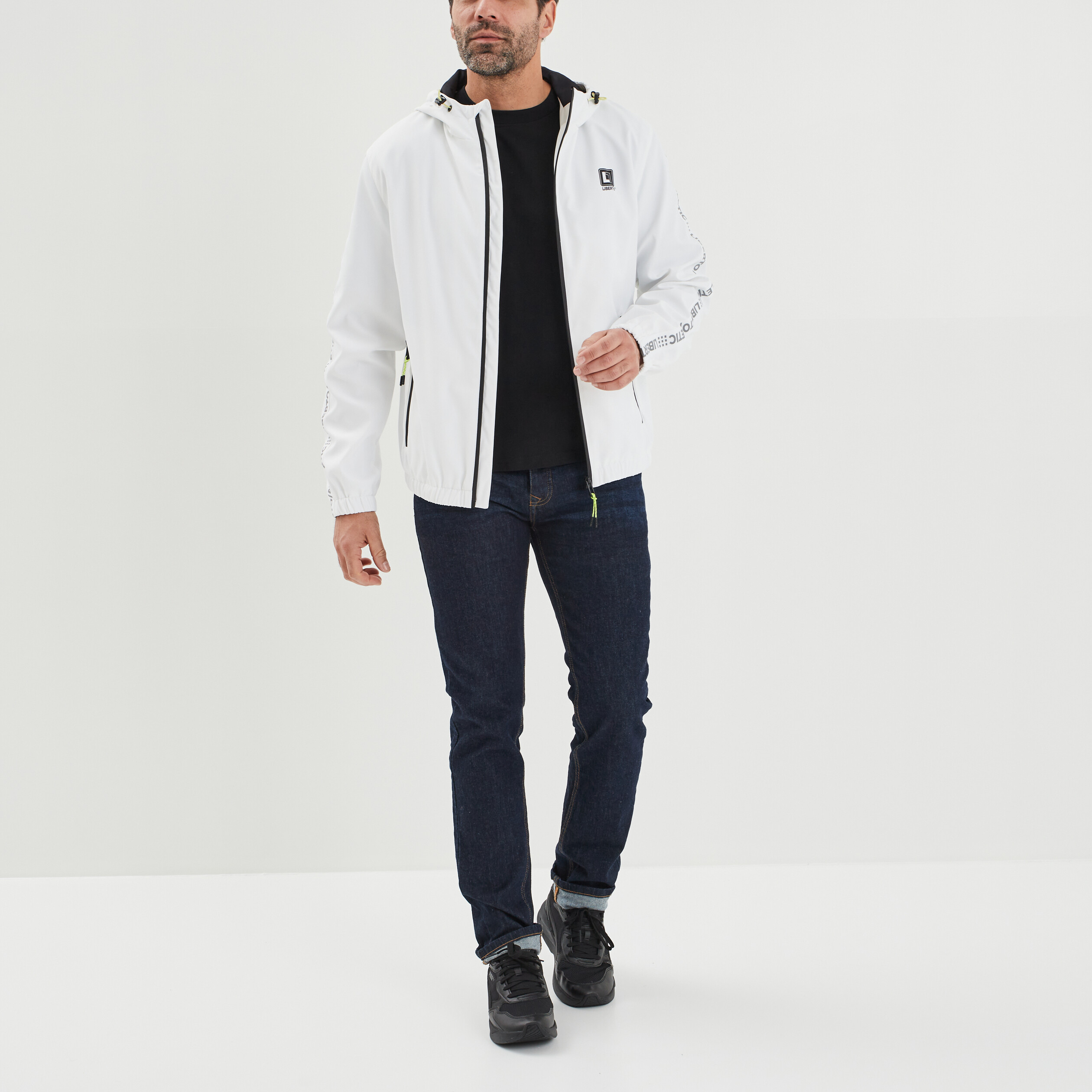 Veste imperméable à capuche Liberto blanc homme | La Halle