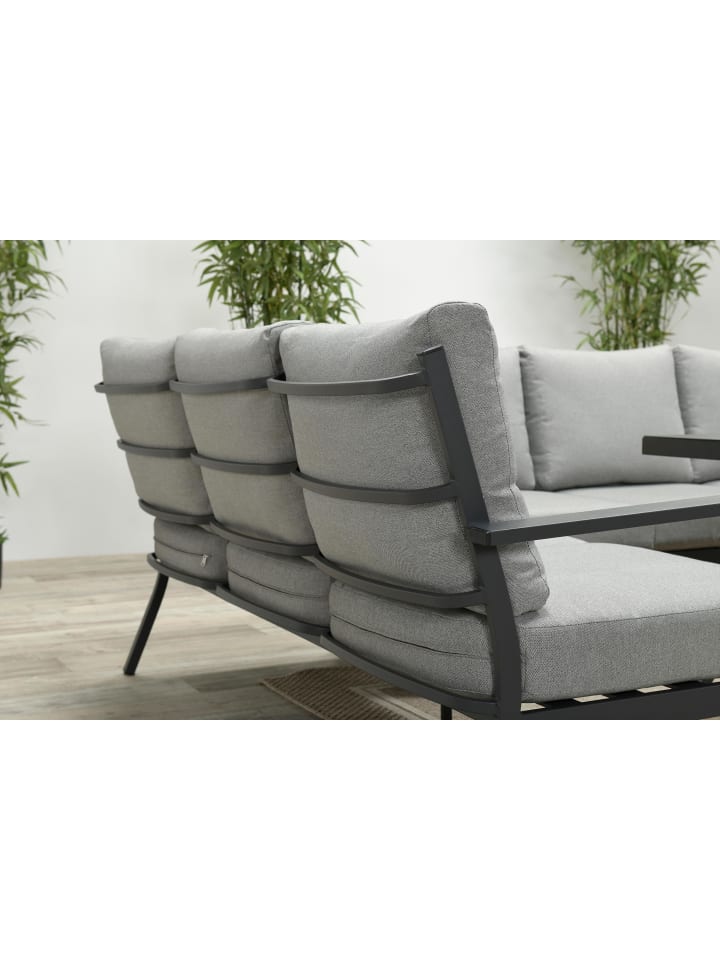 GMD Living Gartenmöbel Set SERGIO in Farbe Gestell Schwarz / Polster Hellgrau günstig kaufen onesize