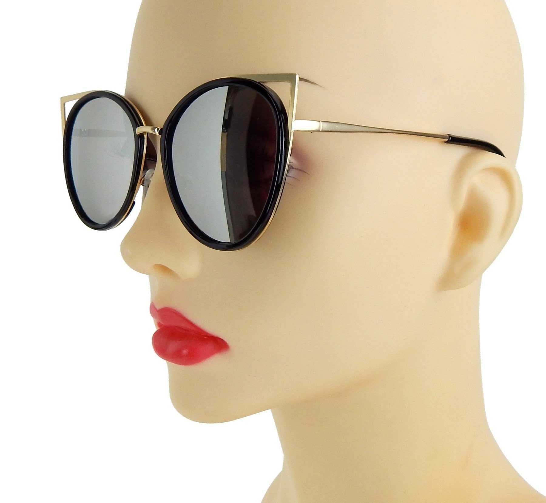 Ella Jonte Sonnenbrille rosa oder schwarz mit goldenen Bügeln transparent verspiegelt