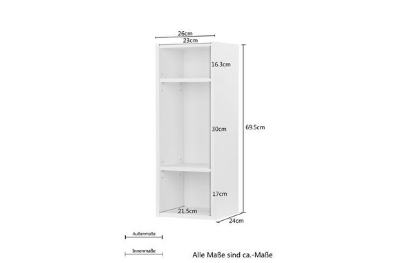Places of Style Regal Moid, modernes Wandregal, Breite 26 cm, Höhe 69,5 cm
