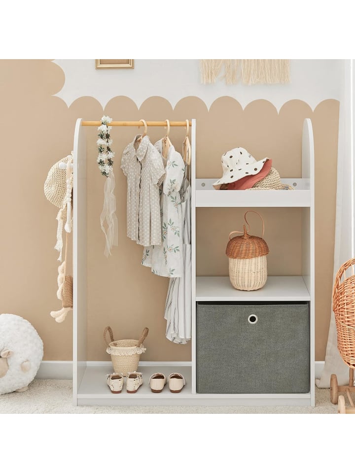 SoBuy Kindergarderobe in Weiß - (B)97 x (H)108 x (T)35cm günstig kaufen onesize
