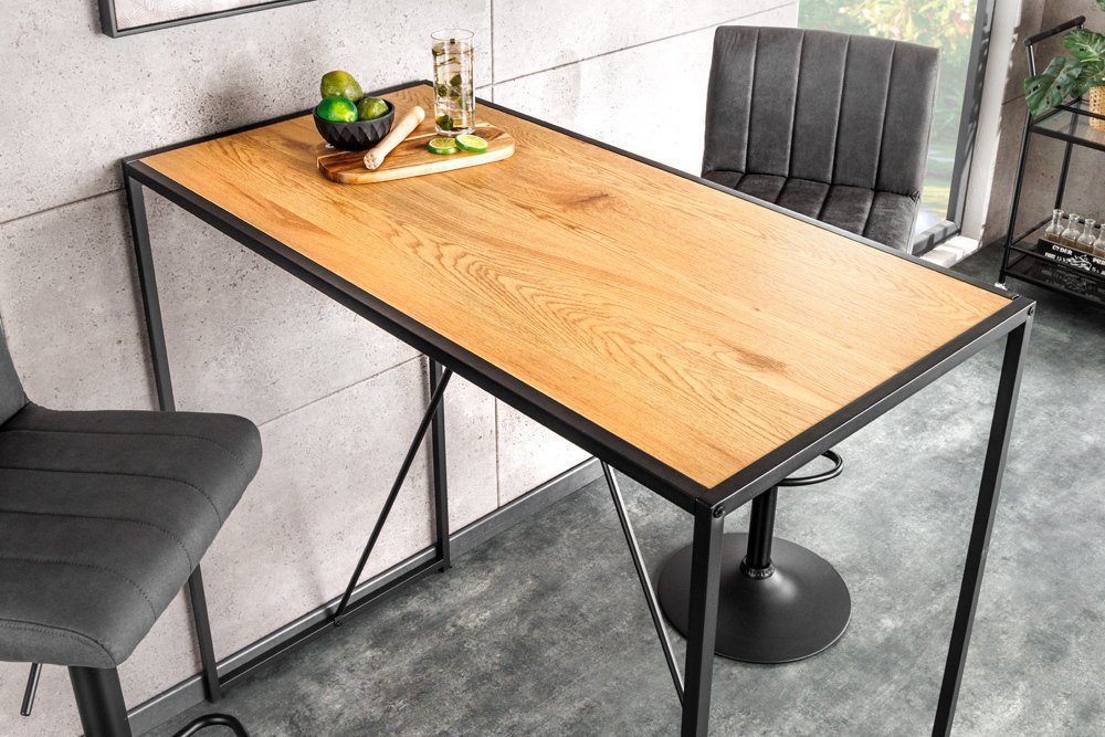 riess-ambiente Bartisch SLIM LINE 120cm natur / schwarz (Einzelartikel, 1-St), Küche · Metall · eckig · Modern Design · Industrial