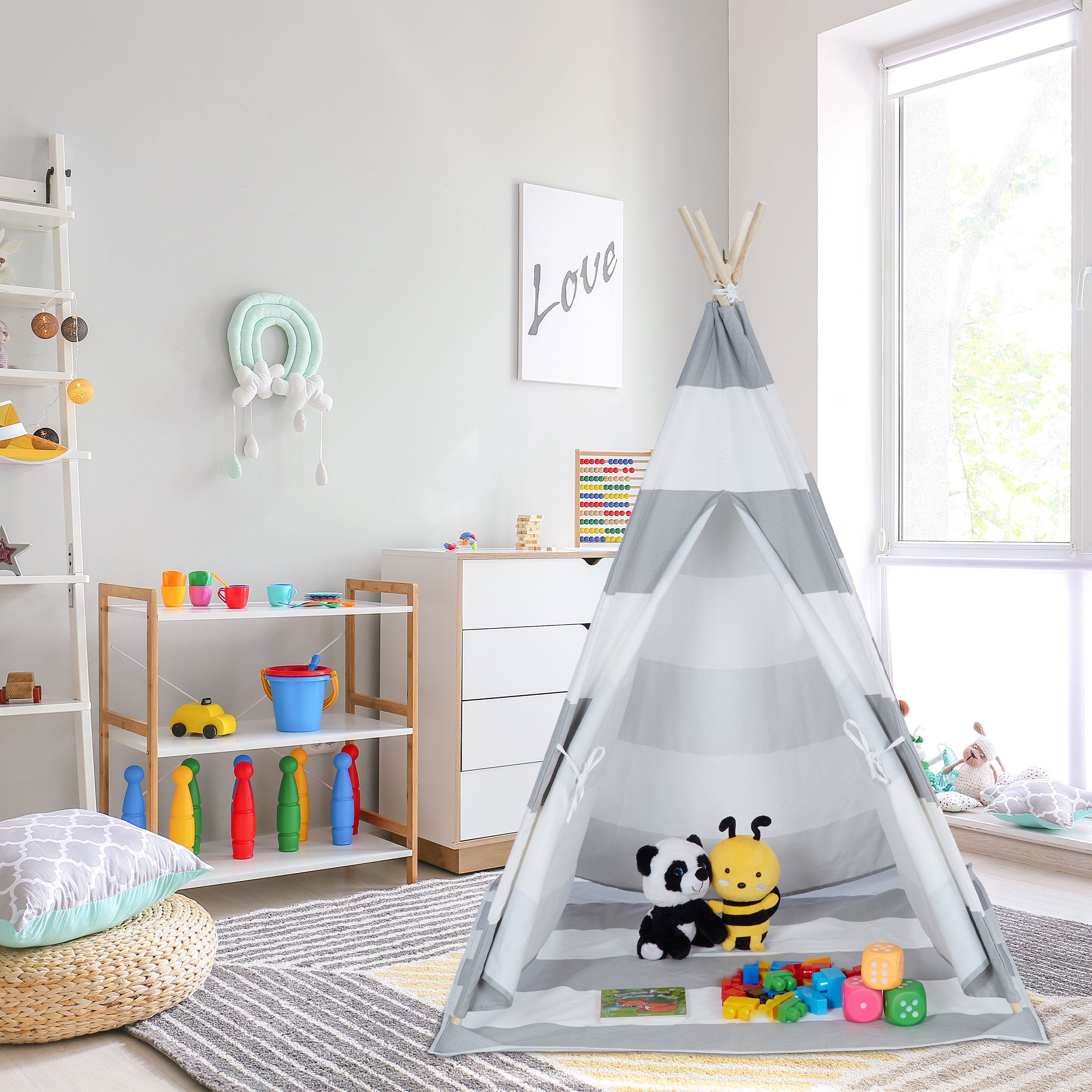relaxdays Tipi-Zelt Tipi Zelt für Kinder