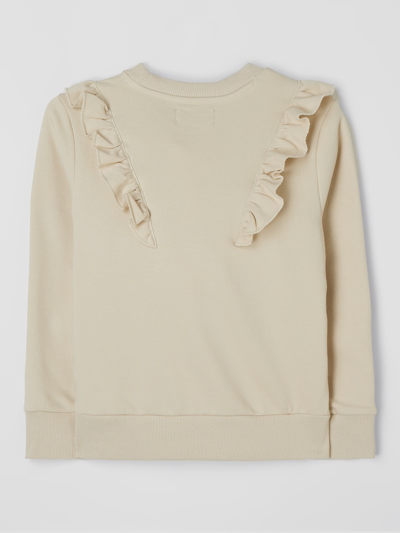 Sweatshirt mit Logo-Stickerei Modell 'Misurina' in ecru