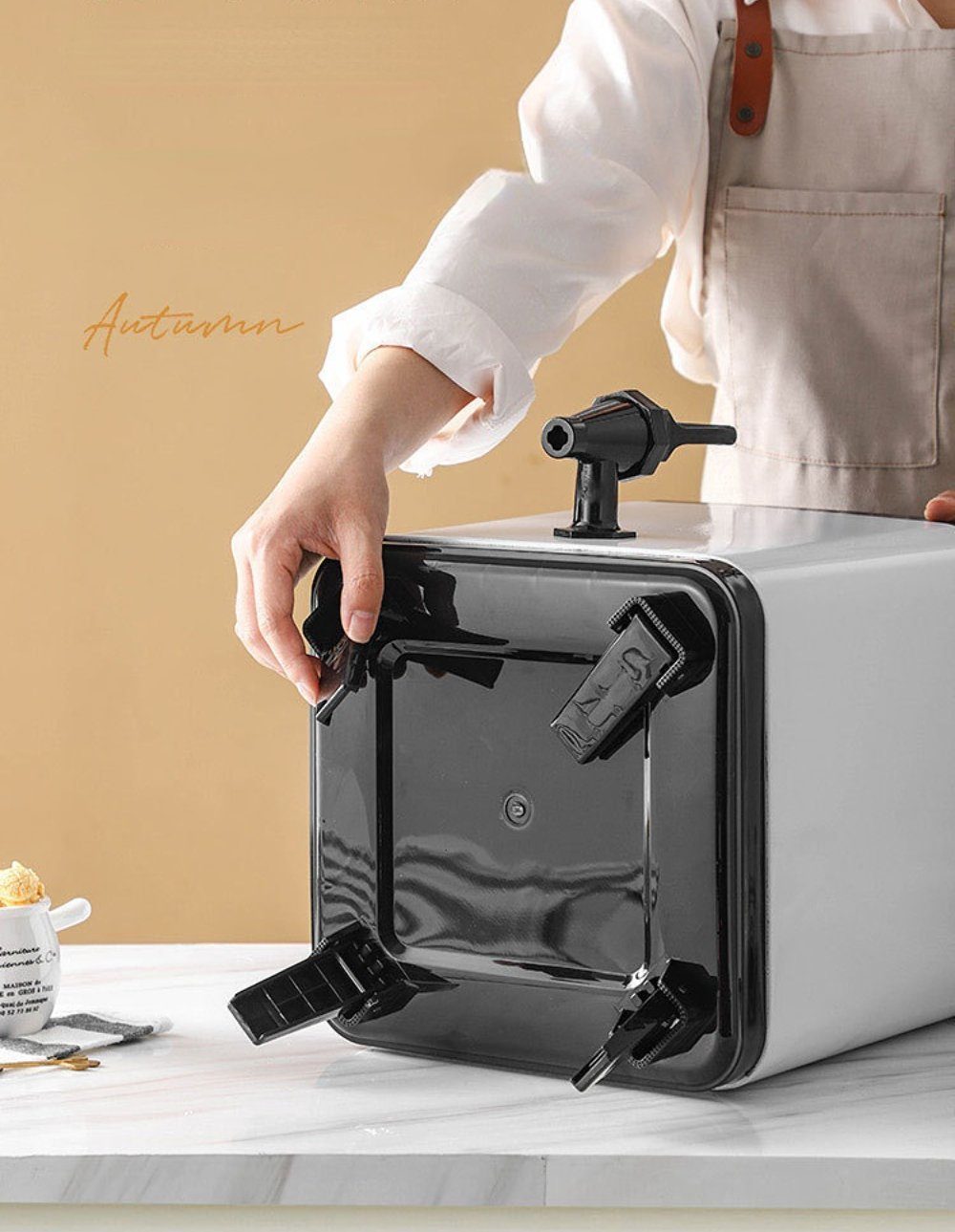 Yunnker Heißgetränke- und Glühweinautomat 8/10 Liter Heißgetränkespender, 304 Edelstahl, isoliert, quadratisch, Getränkespender für kalte und heiße Getränke mit Thermometer
