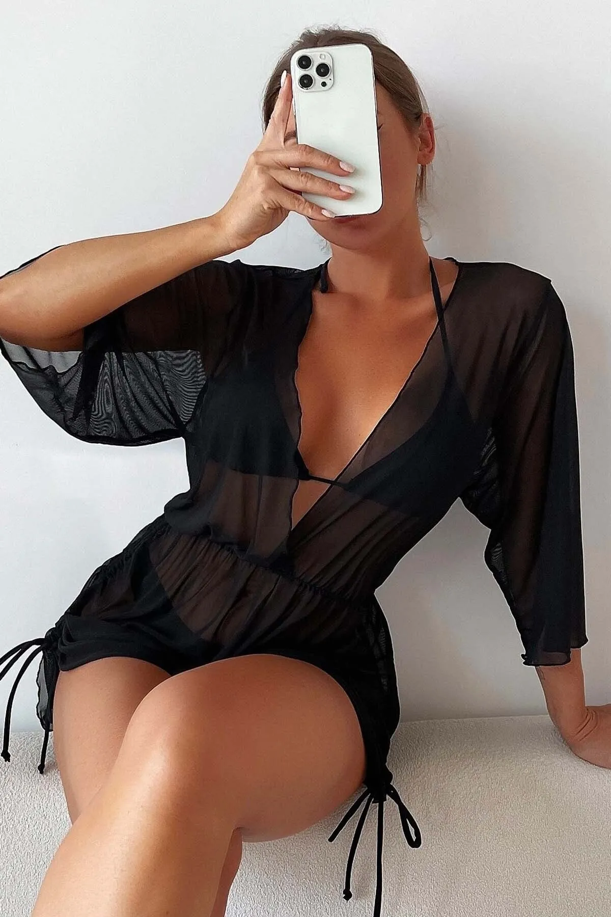 Angelsin  Chiffon Pareo Strandkleid Cover Up Kimono