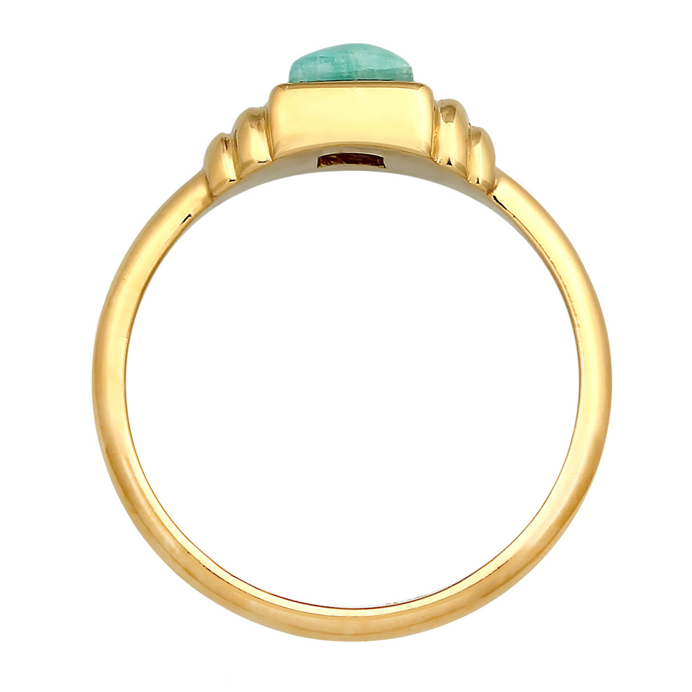Elli PREMIUM Elli PREMIUM Bague Femmes Solitaire Vintage Carré Simple avec Amazonite en Argent Bague