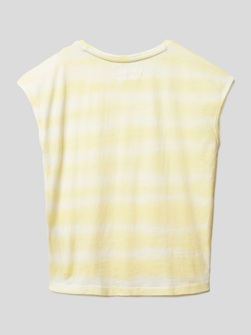 T-Shirt mit Streifenmuster in gelb