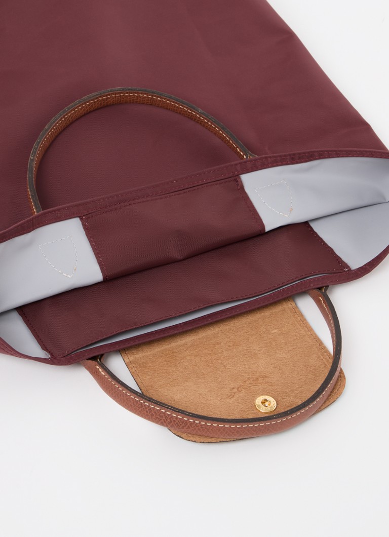 Geantă Longchamp Le Pliage Original, mărimea M, cu detalii din piele.