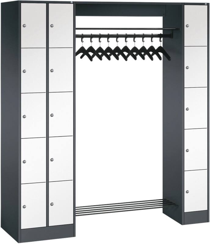 C P Serie 8070 Metall Schließfach 15 Türen Zylinderschloss 2.100 x 480 x 1.950 mm Schwarz