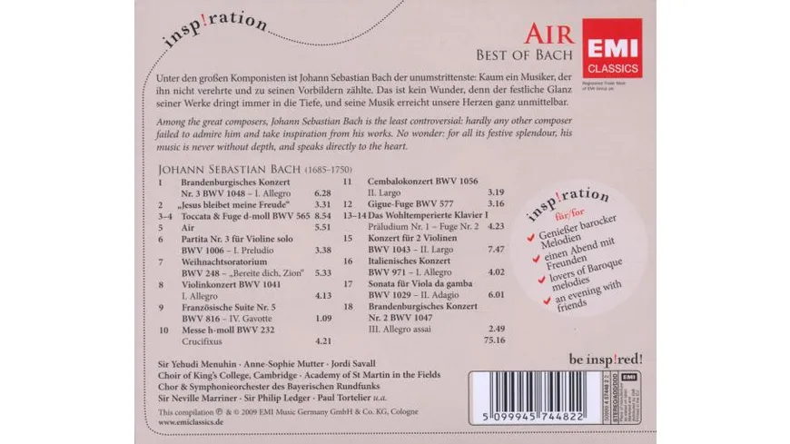 Air-Best Of Bach Inspiration Series