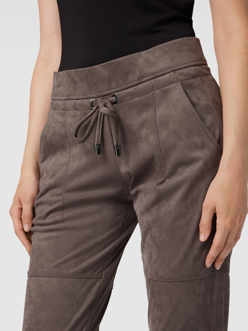 Hose in Leder-Optik Modell 'CANDICE' in taupe