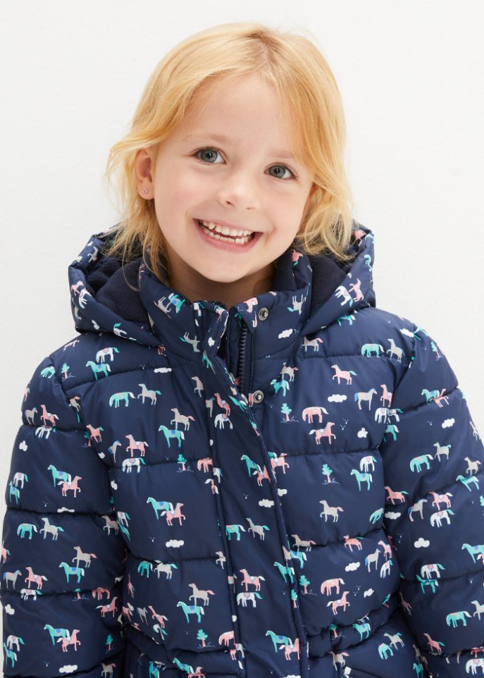 Mädchen Winterjacke mit Pferden, wasserabweisend und winddicht