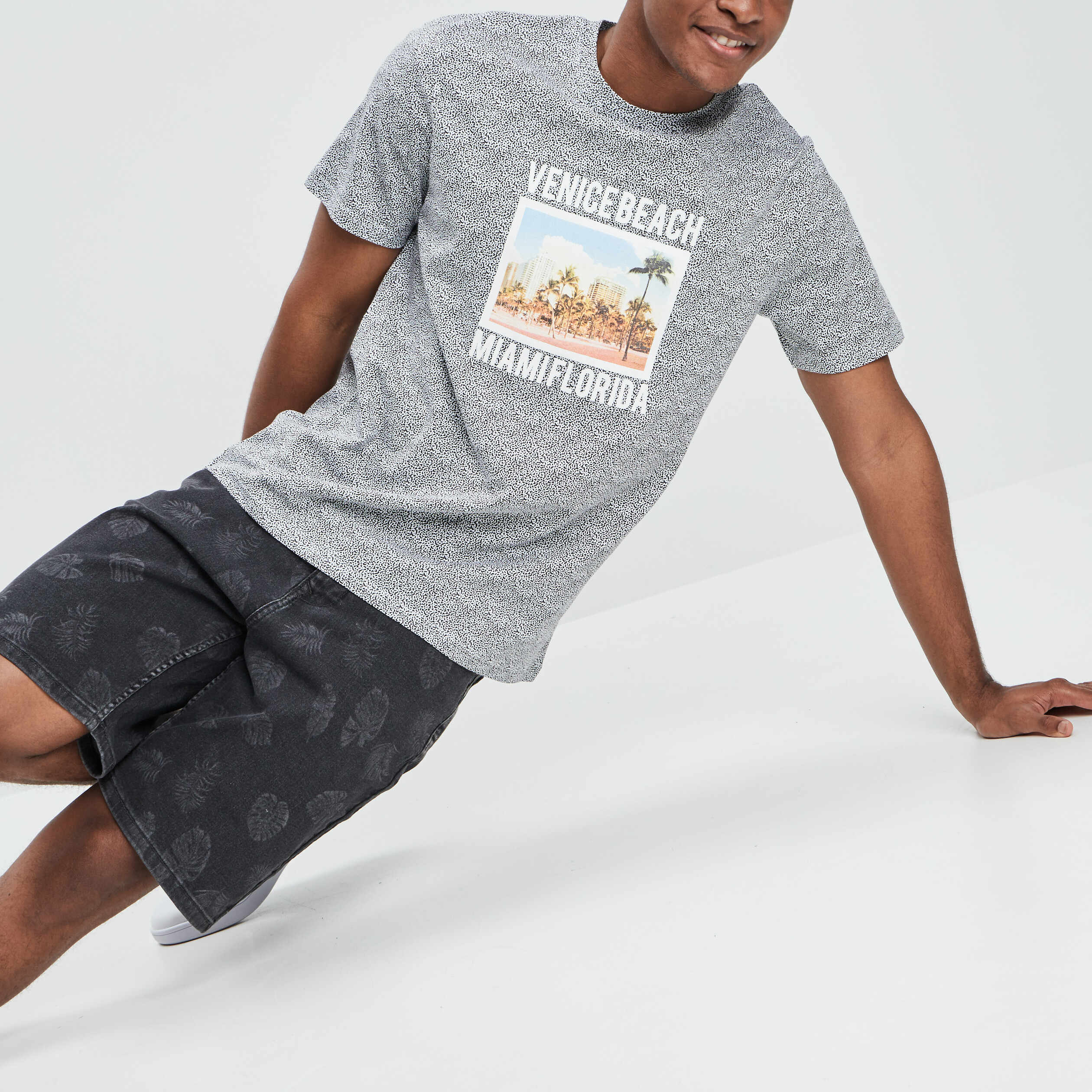 T-shirt manches courtes noir homme | La Halle