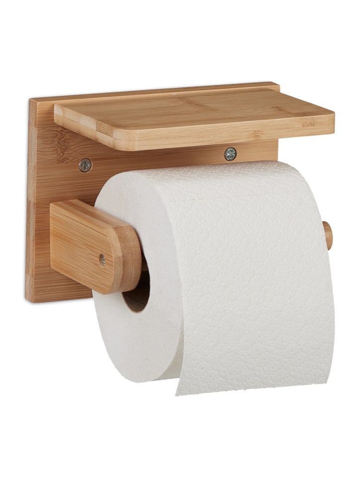 relaxdays Toilettenpapierhalter in Natur günstig kaufen onesize