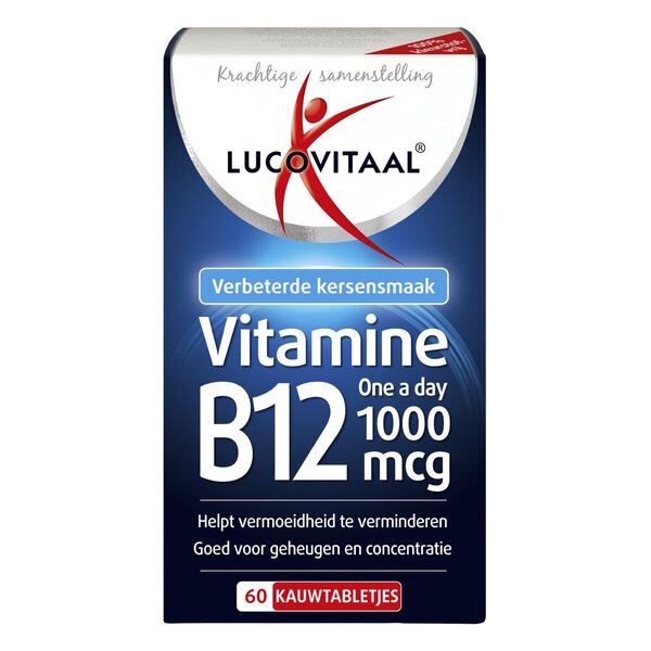 Comprimidos mastigáveis de vitamina B12 Lucovitaal 1000mcg, 60 unidades