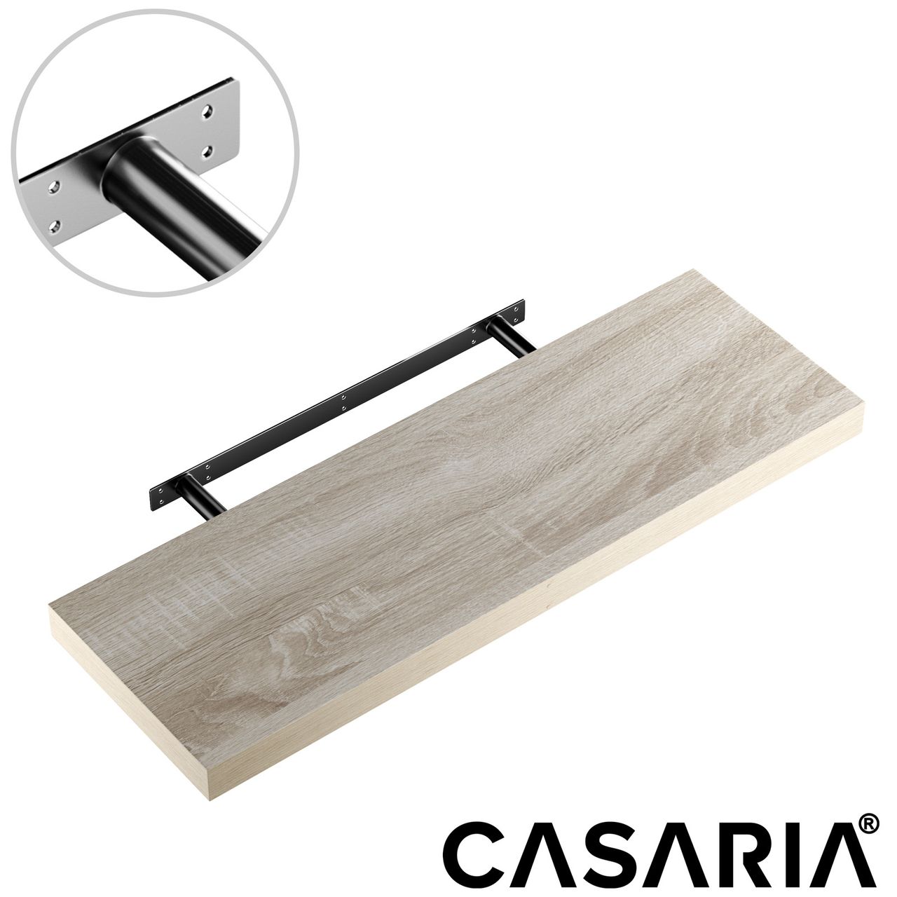 Casaria Wandregal Schweberegal 70cm Eiche   Halterung