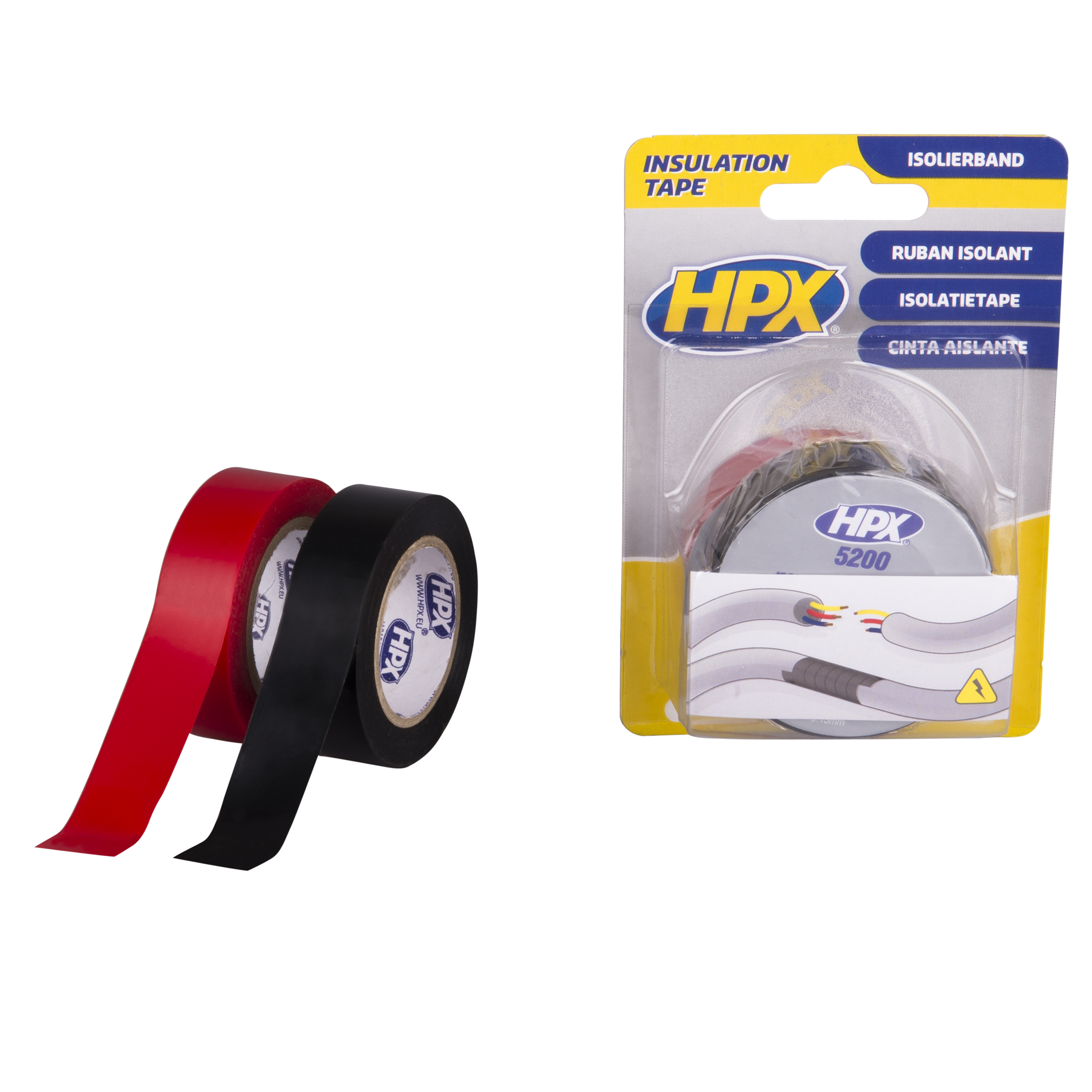 PVC Isolierband von HPX, schwarz/rot, 1,9x1000 cm - ATU