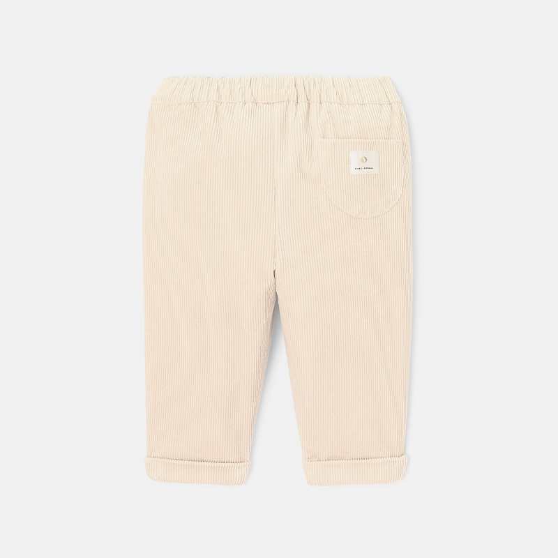 Pantalon en velours côtelé beige mixte Absorba