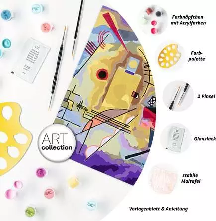 CreArt ART Collection: Gelb, Rot, Blau (Kandinsky) - Malen nach Zahlen für Erwachsene