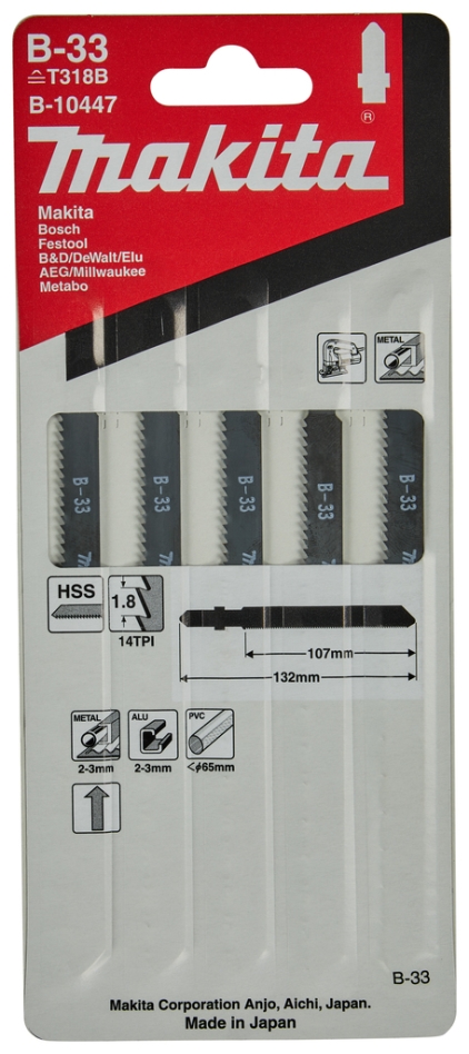 Makita pribor B-10447 list ubodne pile B33 5 dijelova