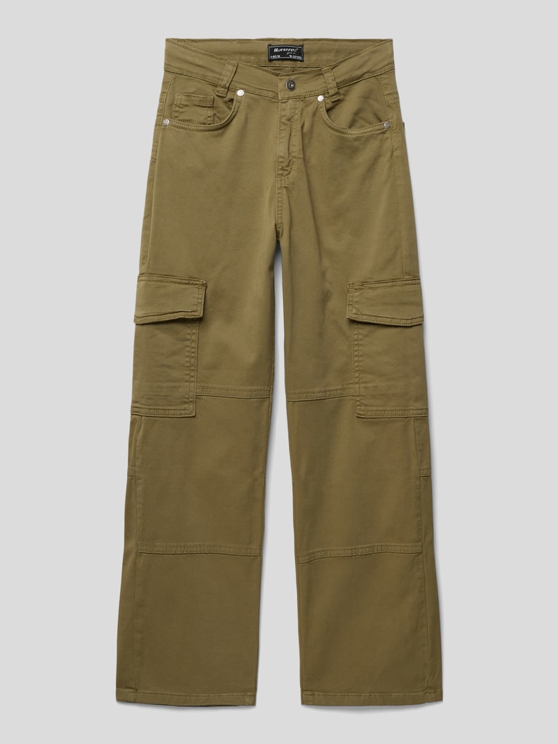 Cargohose mit Knopf- und Reißverschluss in schilf