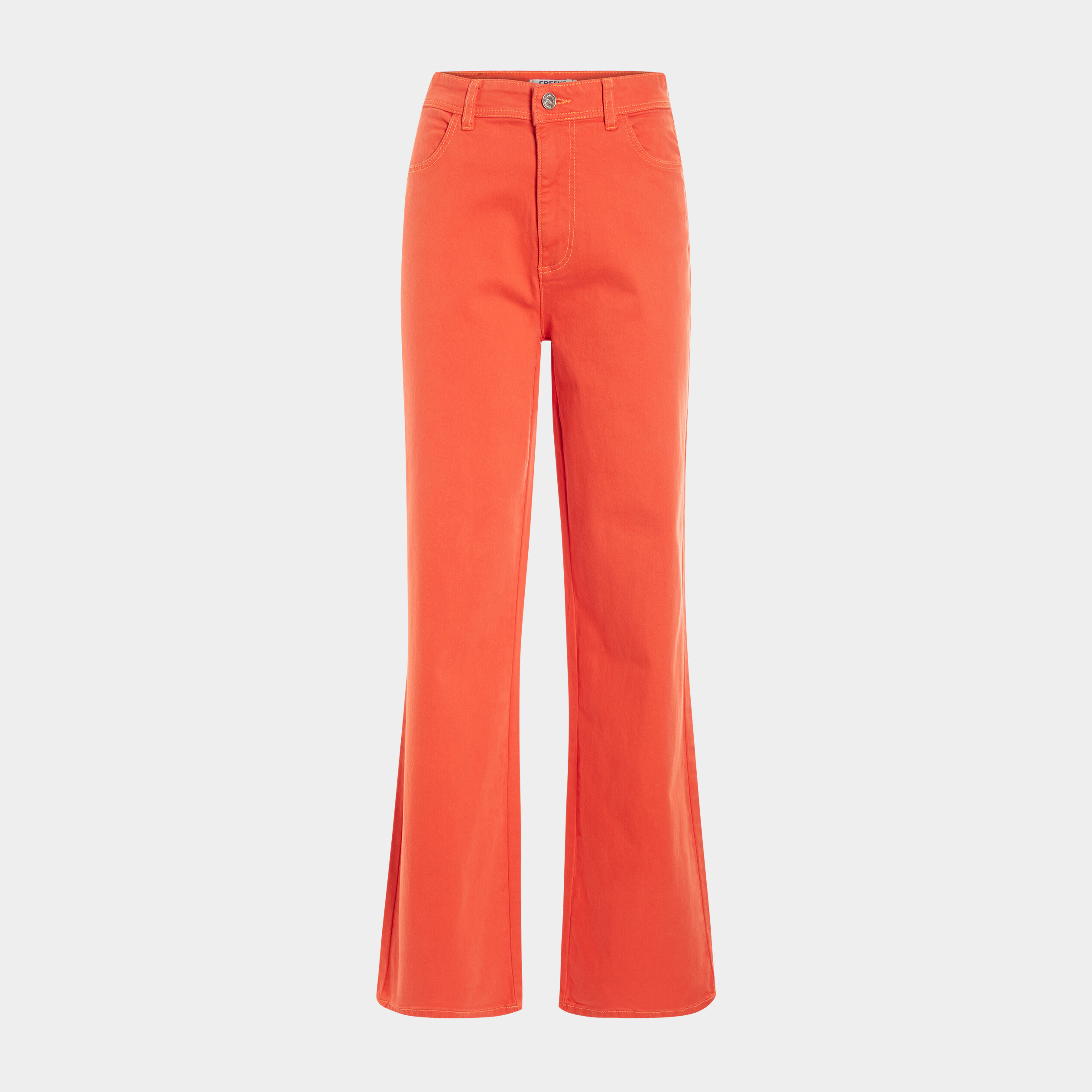 Pantalon large taille haute rouge femme | La Halle