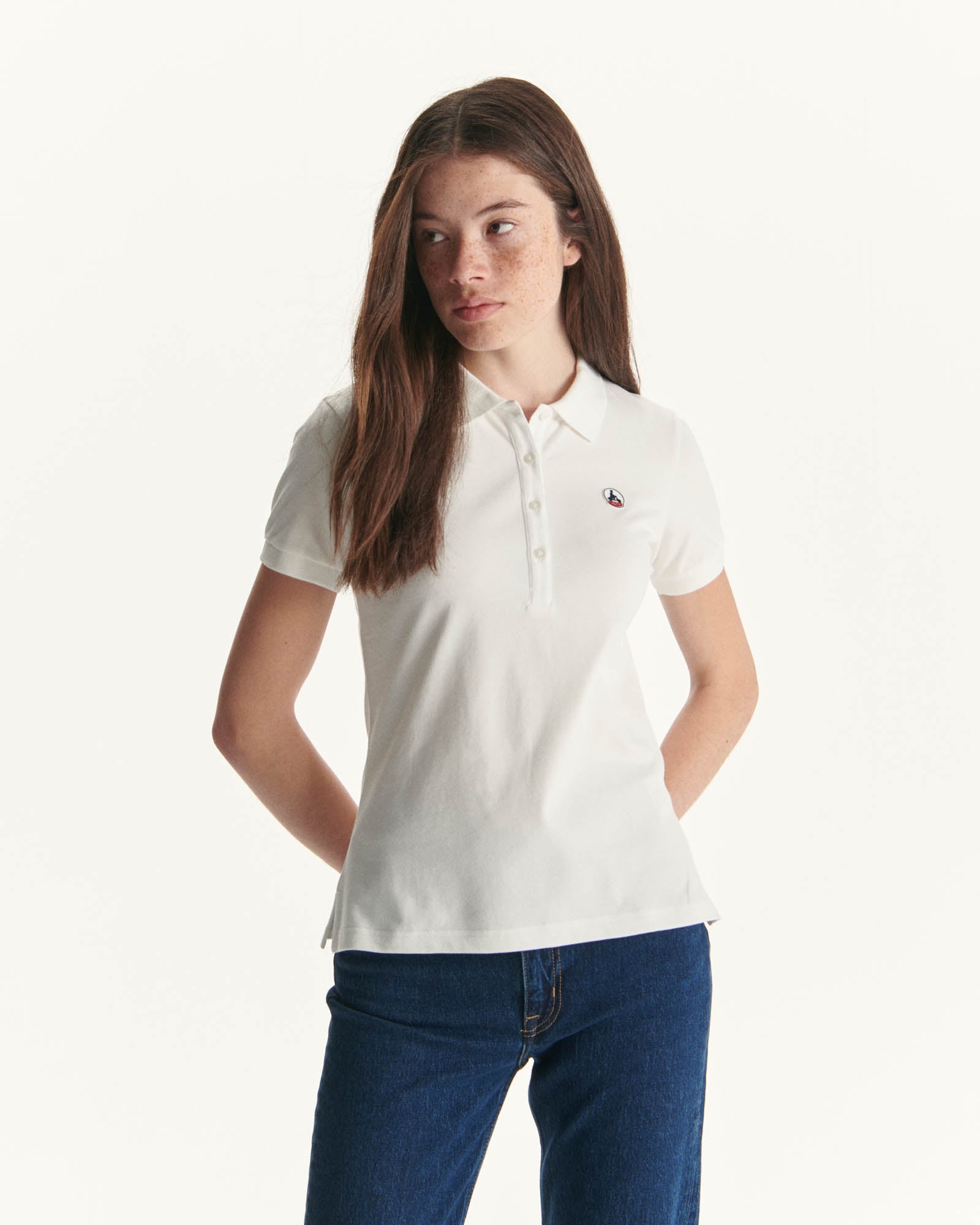 Polo en coton biologique Blanc Franca