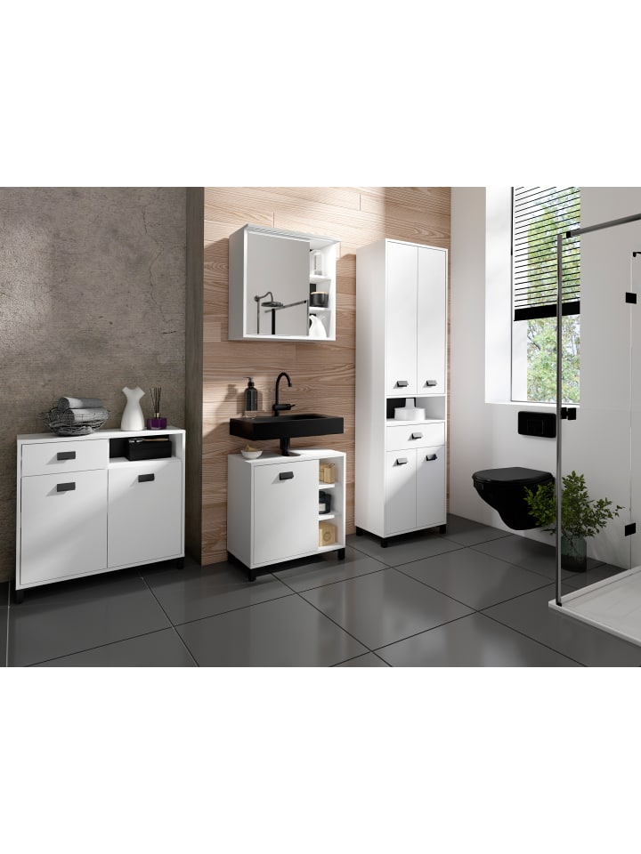 byLiving Waschbeckenunterschrank Wellness in Weiß - (B) 60 x (H) 62 x (T) 34 cm günstig kaufen onesize
