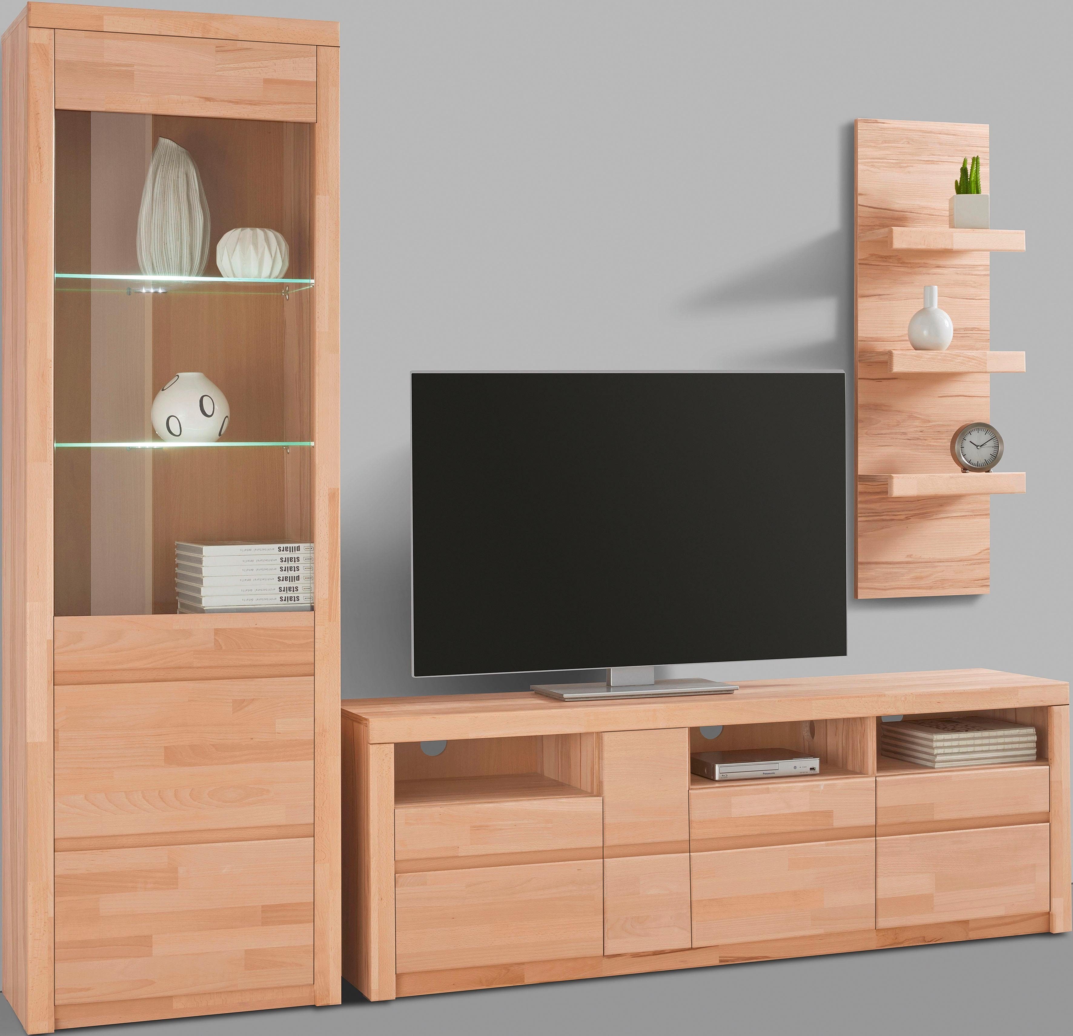 Woltra Wohnwand Silkeborg, (Set, 3-St), teilmassives Holz