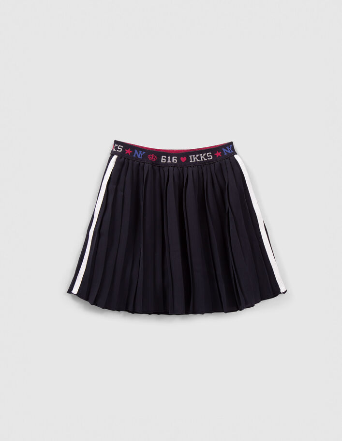 Jupe-short marine plissée fille