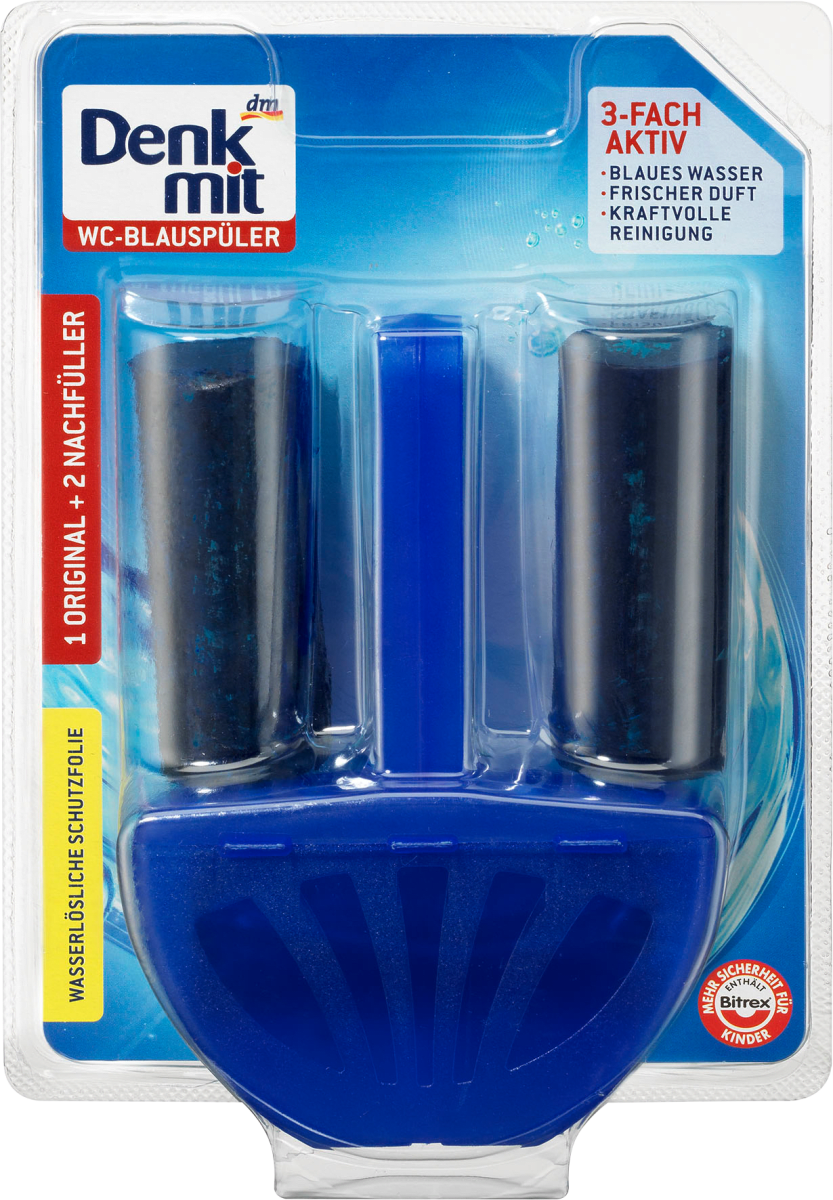 WC-Blauspüler 1 Original + 2 Nachfüllpacks, 3 St