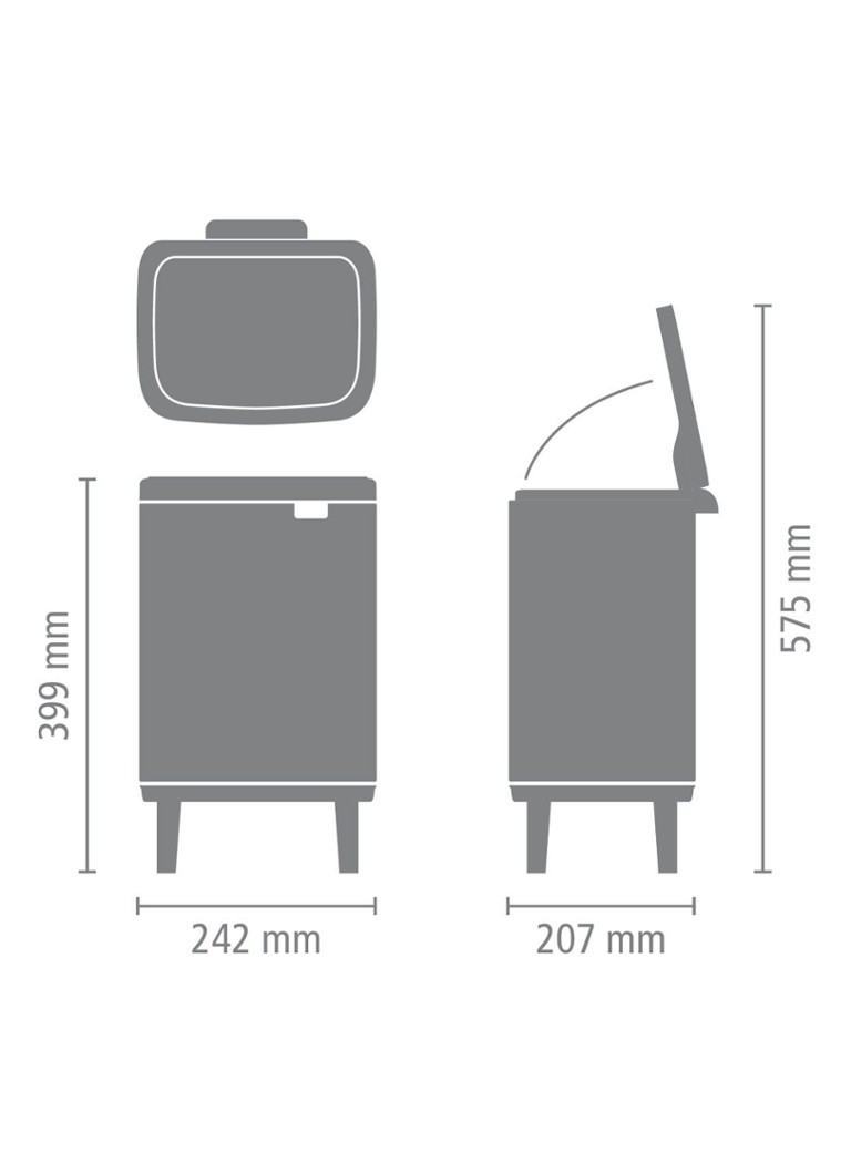 Brabantia  Bo Hi afvalemmer 7 liter met kunststof binnenemmer