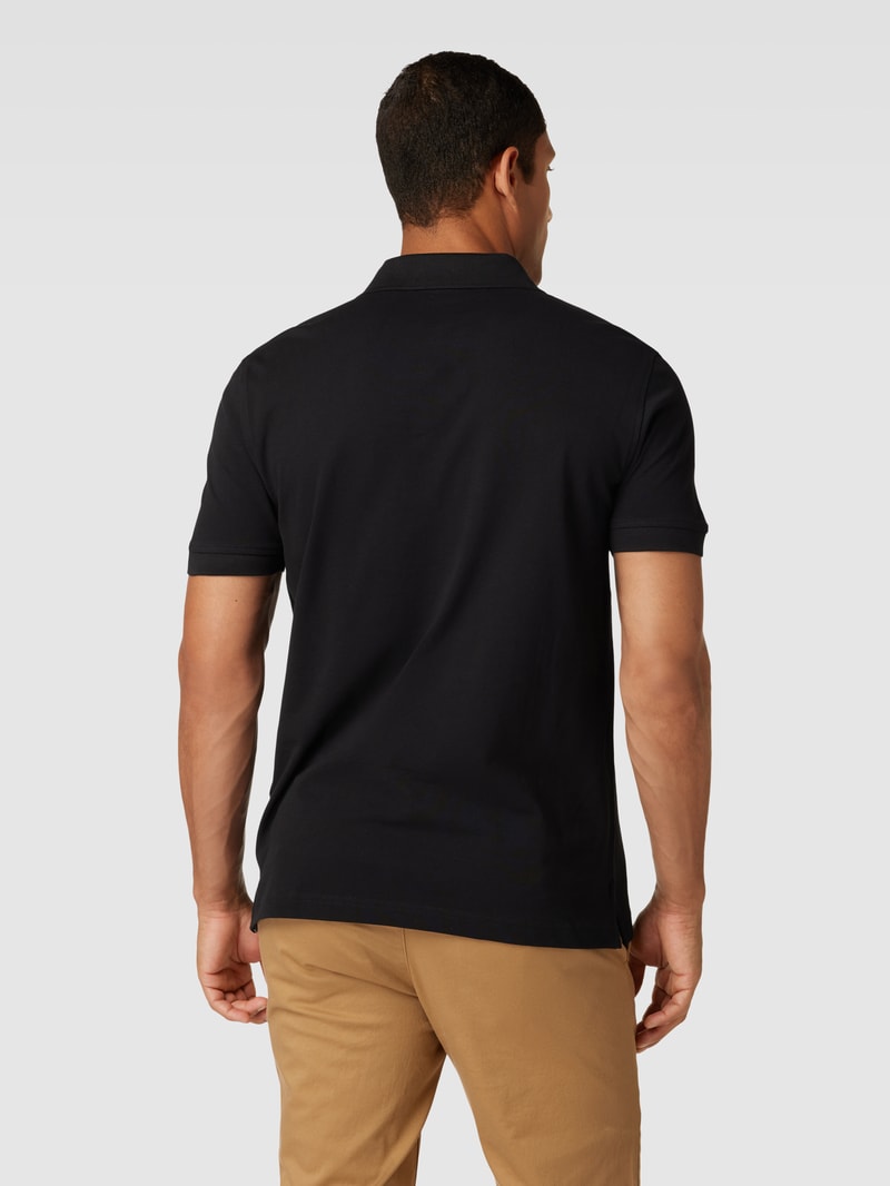 Poloshirt mit Logo-Stitching in schwarz